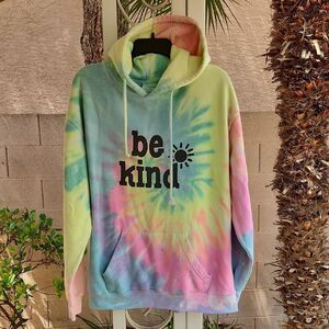 Dreamsicle Tie-Dye 'Be Kind' Hoodie Womens Large
